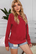 Round Neck Raglan Sleeve Exposed Seam Sweatshirt - Minihomy