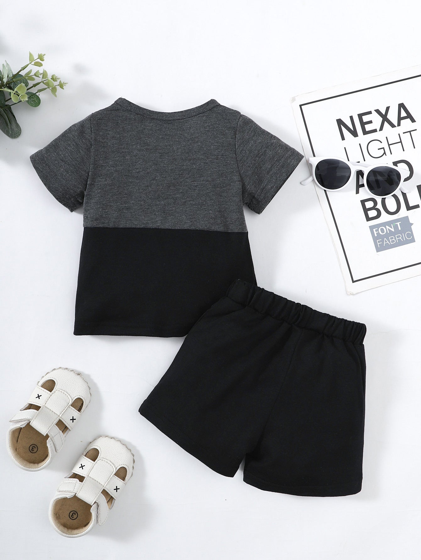 Boys Color Block Tee Shirt and Shorts Set - Minihomy