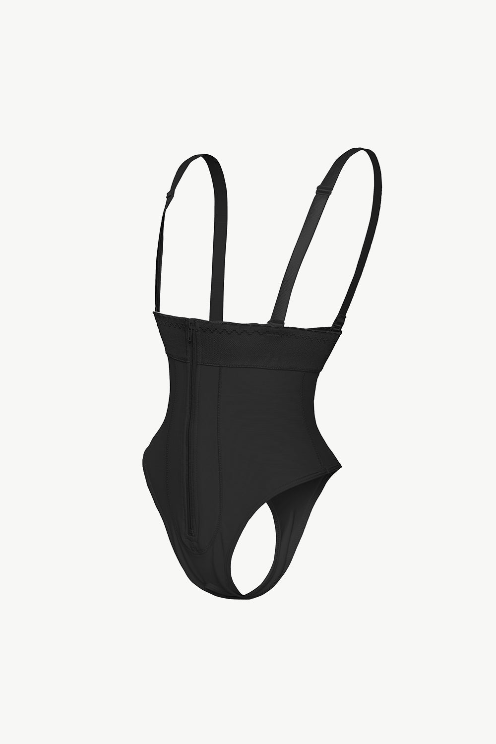 Full Size Adjustable Strap Zip-Up Shaping Bodysuit - Minihomy