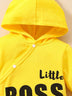 Baby LITTLE BOSS Graphic Hooded Jumpsuit - Minihomy