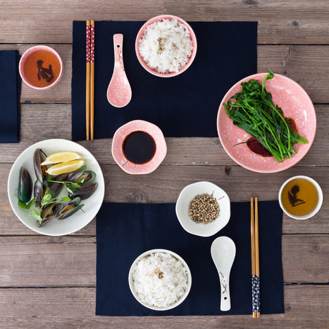 Japanese Style Set 6-piece Rice Bowl Flavor Plate Chopsticks Dish
