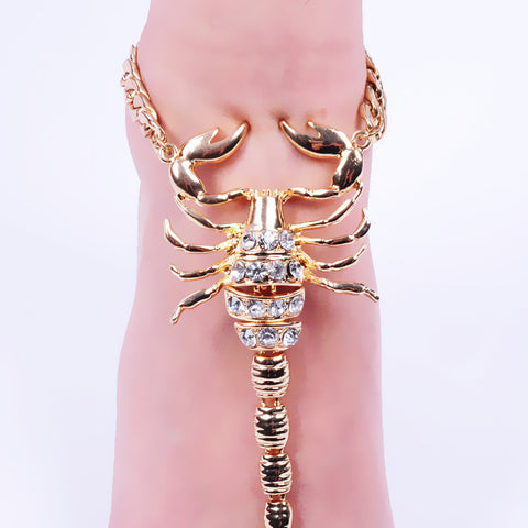 Diamond-studded Scorpion Simple Anklet