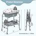 Portable Baby Changing Table with Storage Basket and Shelves-Gray - Color: Gray - Minihomy