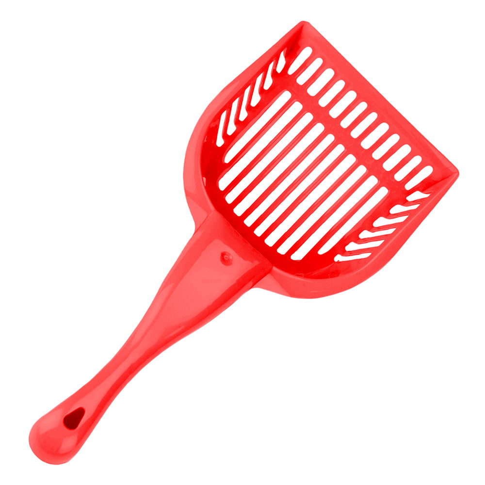 Red Cat Litter Scoop with Reinforced Comfort Handle