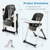 Foldable Feeding Sleep Playing High Chair with Recline Backrest for Babies and Toddlers-Dark Gray - Minihomy