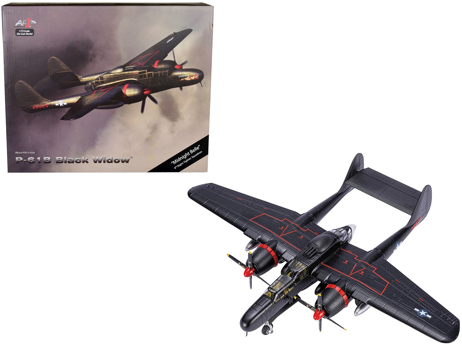 Northrop P-61B Black Widow Fighter Aircraft "Midnight Belle 6th Night Fighter Squadron" - Minihomy