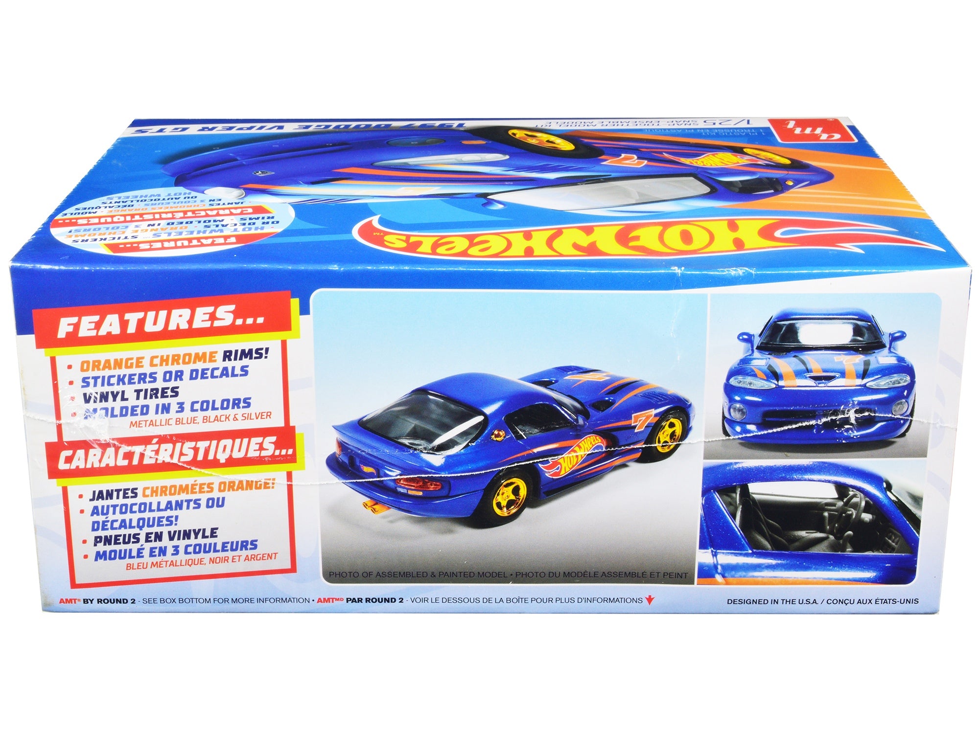 Skill 1 Snap Model Kit 1997 Dodge Viper GTS "Hot Wheels" 1/25 Scale Model by AMT