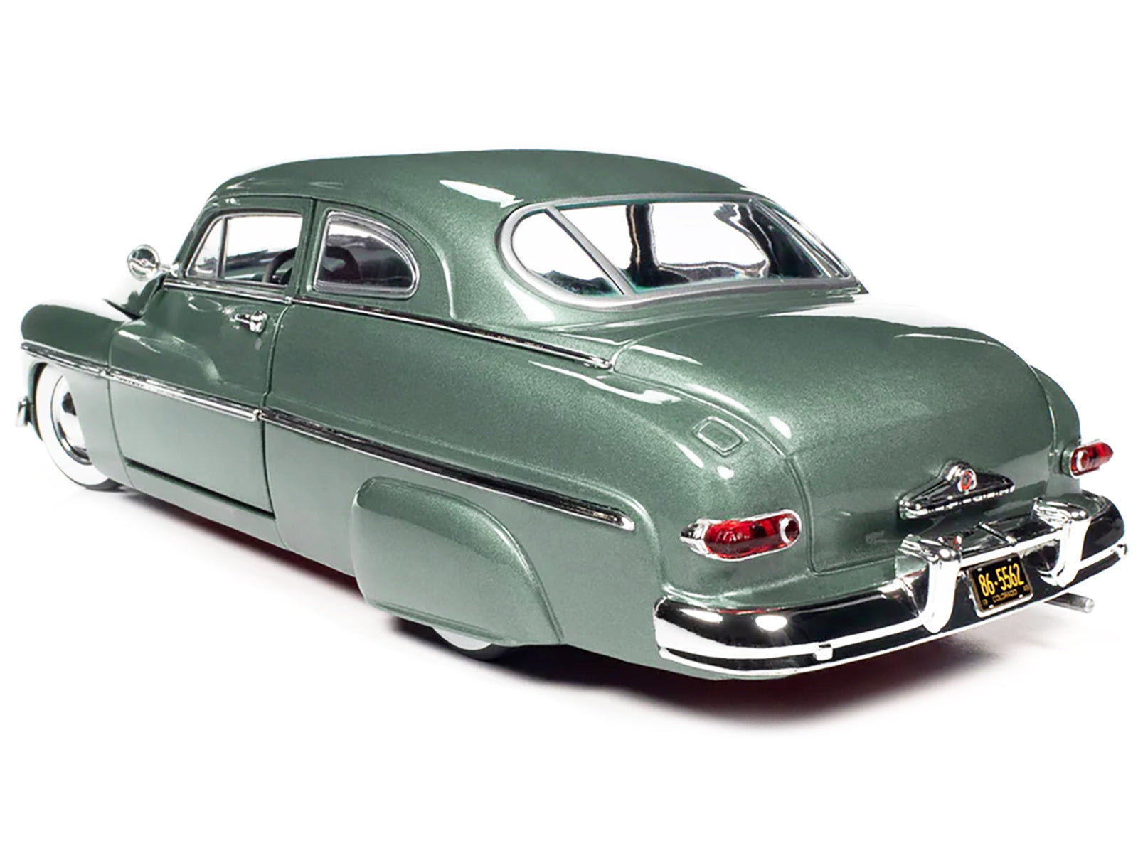 1949 Mercury Eight Coupe Berwick Green Metallic with Green and Gray Interior 1/18 Diecast Model Car by Auto World - Minihomy