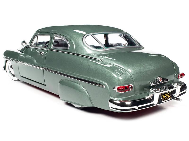 1949 Mercury Eight Coupe Berwick Green Metallic with Green and Gray Interior 1/18 Diecast Model Car by Auto World - Minihomy