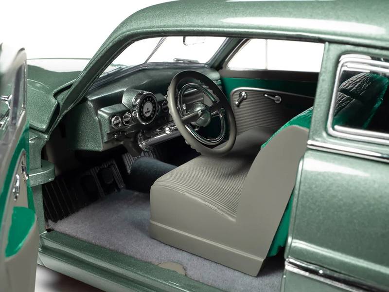 1949 Mercury Eight Coupe Berwick Green Metallic with Green and Gray Interior 1/18 Diecast Model Car by Auto World - Minihomy