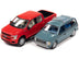 2018 Ford F-150 Pickup Truck Red and 1984 Dodge Caravan Minivan Blue Metallic - Minihomy