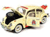 1963 Volkswagen Beetle Yukon Yellow with "Monopoly" Graphics "Free Parking" and Mr. Monopoly Resin Figure 1/18 Diecast Model Car by Auto World - Minihomy