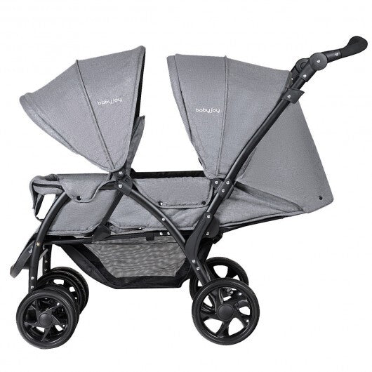 Foldable Lightweight Front and Back Seats Double Baby Stroller