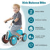 4 Wheels Baby Balance Bike without Pedal-Blue - Minihomy