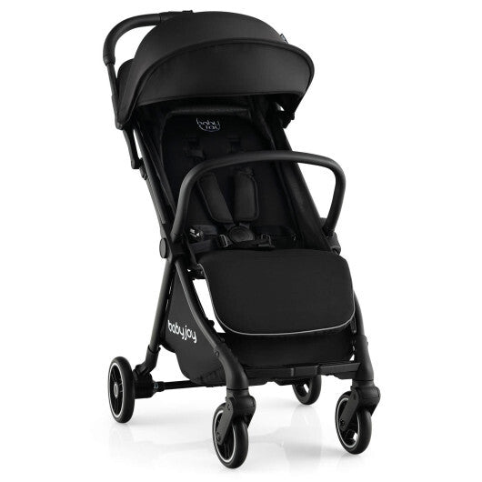 One-Hand Folding Portable Lightweight Baby Stroller with Aluminum Frame-Black - Color: Black