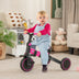 Kids Tricycle with Adjustable Push Handle Canopy and 3-Point Safety Belt-Pink - Color: Pink - Minihomy