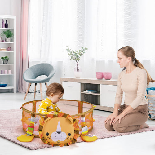4-in-1 Baby Play Gym with Soft Padding Mat and Arch Design - Color: Yellow