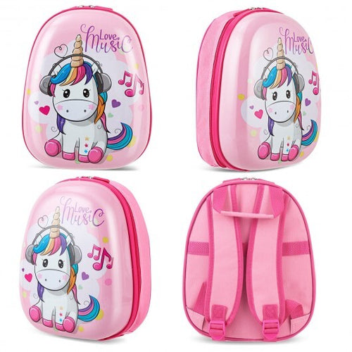 2 Pieces Kids Luggage Set 12 Inch Backpack and 16 Inch Kid Carry on Suitcase with Wheels - Color: Pink