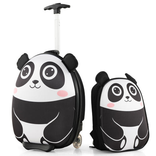 Lightweight and Portable Rolling Suitcase for Children-White - Color: White