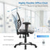 Ergonomic Mesh Office Chair with Adjustable Back Height and Armrests-Gray - Color: Gray - Minihomy