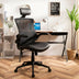 High-Back Executive Chair with Adjustable Lumbar Support and Headrest-Black - Color: Black - Minihomy