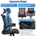 High-Back Executive Chair with Adjustable Lumbar Support and Headrest-Black - Color: Black - Minihomy