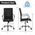 High Back Ribbed Office Chair with Armrests-Black - Color: Black - Minihomy