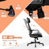 Adjustable Mesh Office Chair with Heating Support Headrest-Black - Color: Black - Minihomy