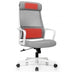 Adjustable Mesh Office Chair with Heating Support Headrest-Gray - Color: Gray - Minihomy