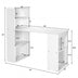 Computer Desk Writing Workstation Office with 6-Tier Storage Shelves-White - Color: White - Minihomy