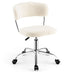 Computer Desk Chair Adjustable Sherpa Office Chair Swivel Vanity Chair-White - Color: White - Minihomy