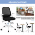 Adjustable Mesh Office Chair Rolling Computer Desk Chair with Flip-up Armrest-White - Color: White - Minihomy