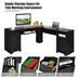 66 Inch L-Shaped Writing Study Workstation Computer Desk with Drawers-Black - Color: Black - Minihomy