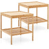 2 Pieces 2 Tiers Bamboo Nightstand for Living Room Bedroom-Natural - Minihomy