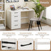 43.5 Inch Computer Desk with 4 Large Drawers-White - Color: White - Minihomy