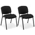 Office Chair with Metal Frame and Padded Cushions for Conference Room-Set of 2 - Color: Black - Minihomy