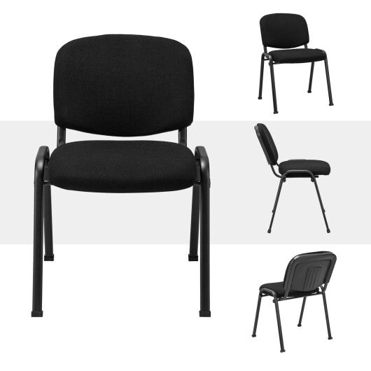 Office Chair with Metal Frame and Padded Cushions for Conference Room-Set of 2 - Color: Black - Minihomy