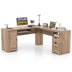 66 Inch L-Shaped Computer Desk-Oak - Color: Oak - Minihomy