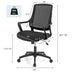 Modern Breathable Mesh Chair with Curved Backrest and Armrest-Black - Color: Black - Minihomy