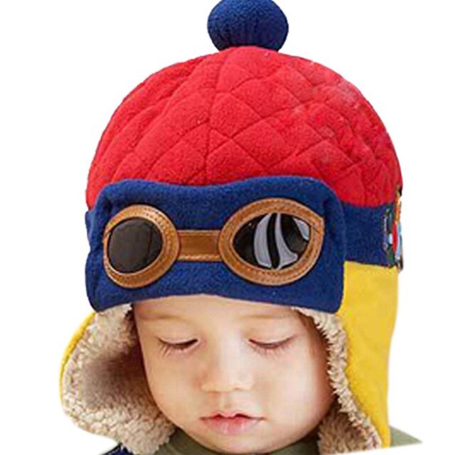 Cool Baby Hats Boys Girls Pilot Aviator Hat Winter Cotton Warm Ear Cap