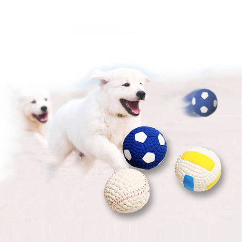 Dog toy bite-proof teeth molar latex toy ball pet interactive sound training ball pet supplies