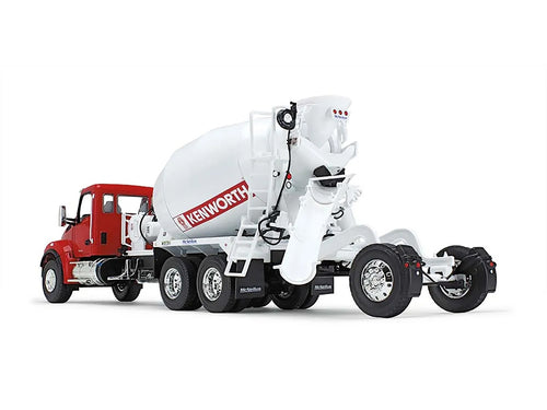 Kenworth T880S Truck with McNeilus Bridgemaster Cement Mixer Red and White 1/34 Diecast Model by First Gear