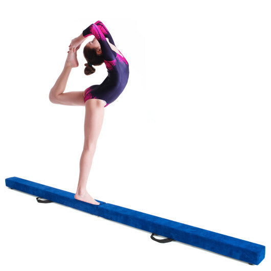 7 Feet Folding Portable Floor Balance Beam with Handles for Gymnasts-Blue - Color: Blue - Minihomy