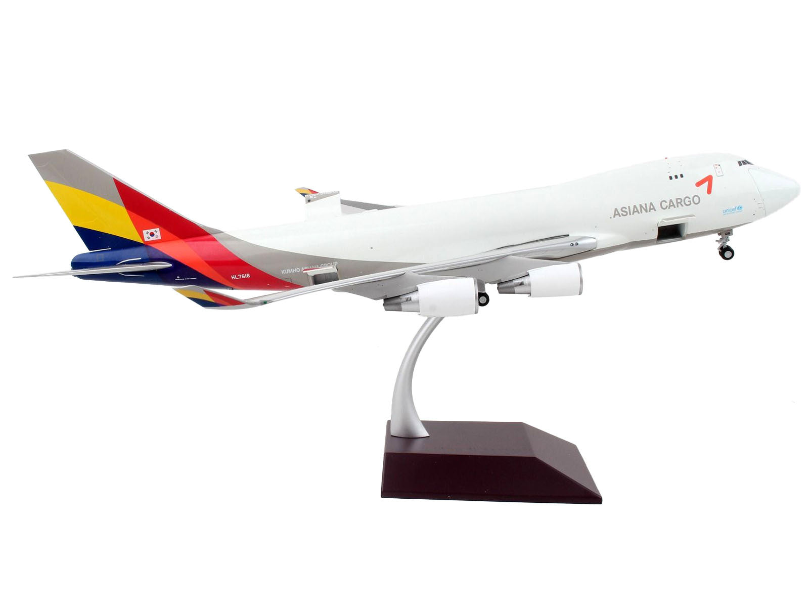 Boeing 747-400F Commercial Aircraft "Asiana Cargo" White with Striped Tail