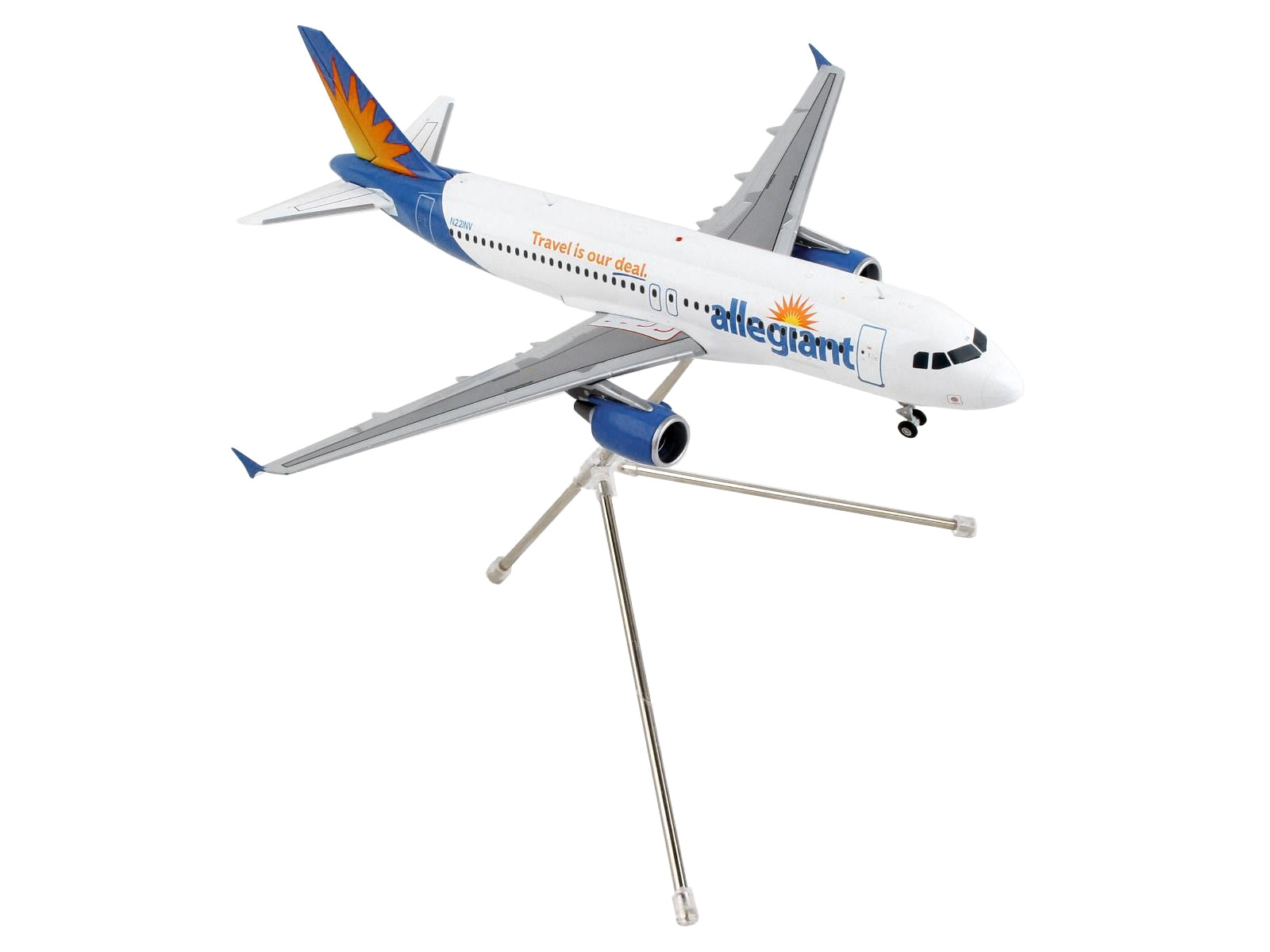 Airbus A320 Commercial Aircraft "Allegiant Air" White with Blue Tail "Gemini 200" Series 1/200 Diecast Model Airplane by GeminiJets