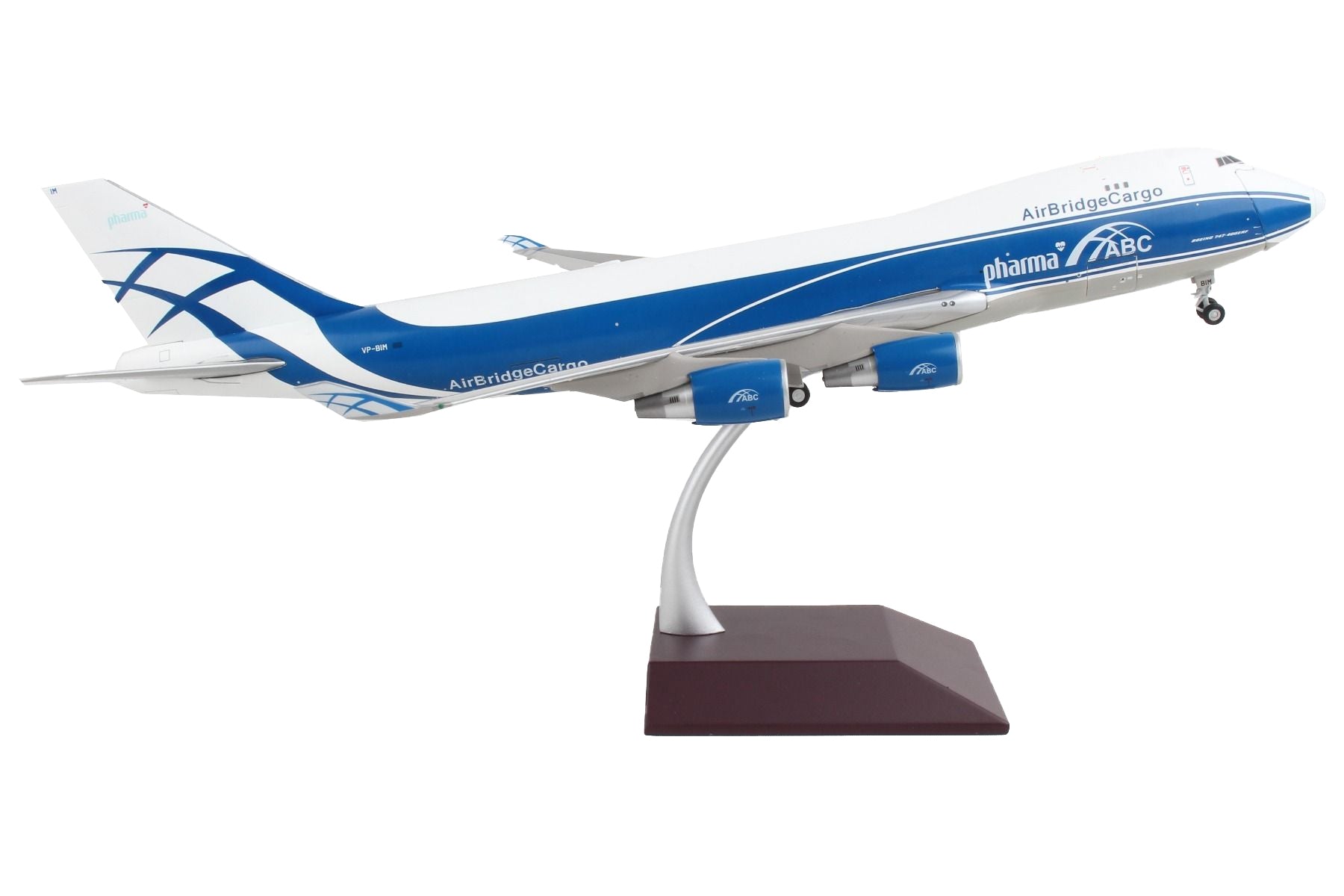 Boeing 747-400F Commercial Aircraft "AirBridgeCargo Airlines" White with Blue Stripes