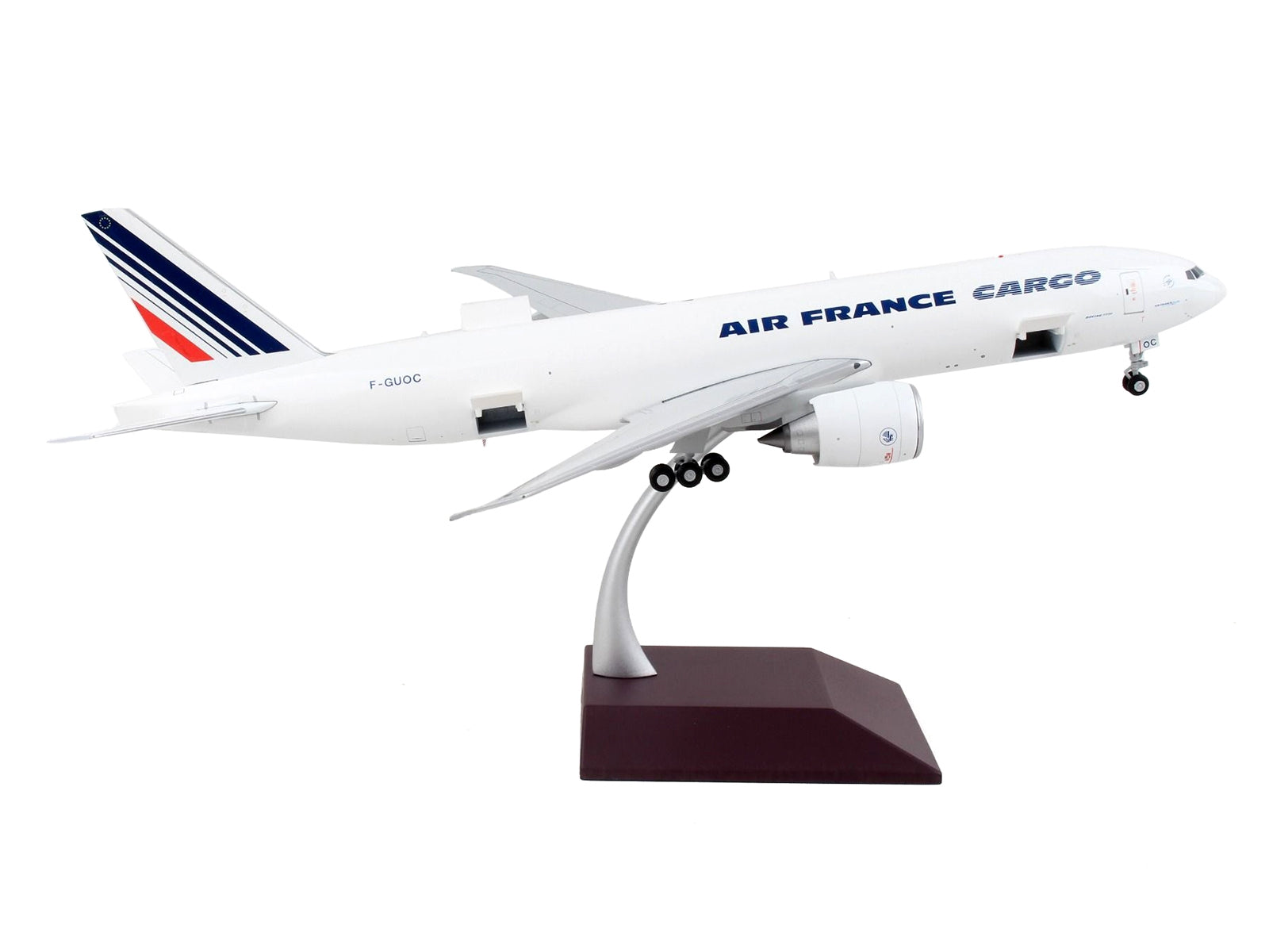 Boeing 777F Commercial Aircraft "Air France Cargo" White with Striped Tail "Gemini 200 - Interactive"