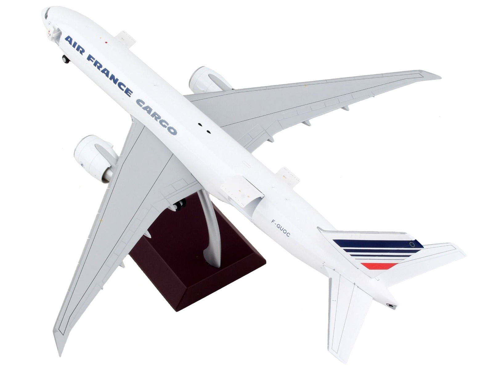 Boeing 777F Commercial Aircraft "Air France Cargo" White with Striped Tail "Gemini 200 - Interactive"