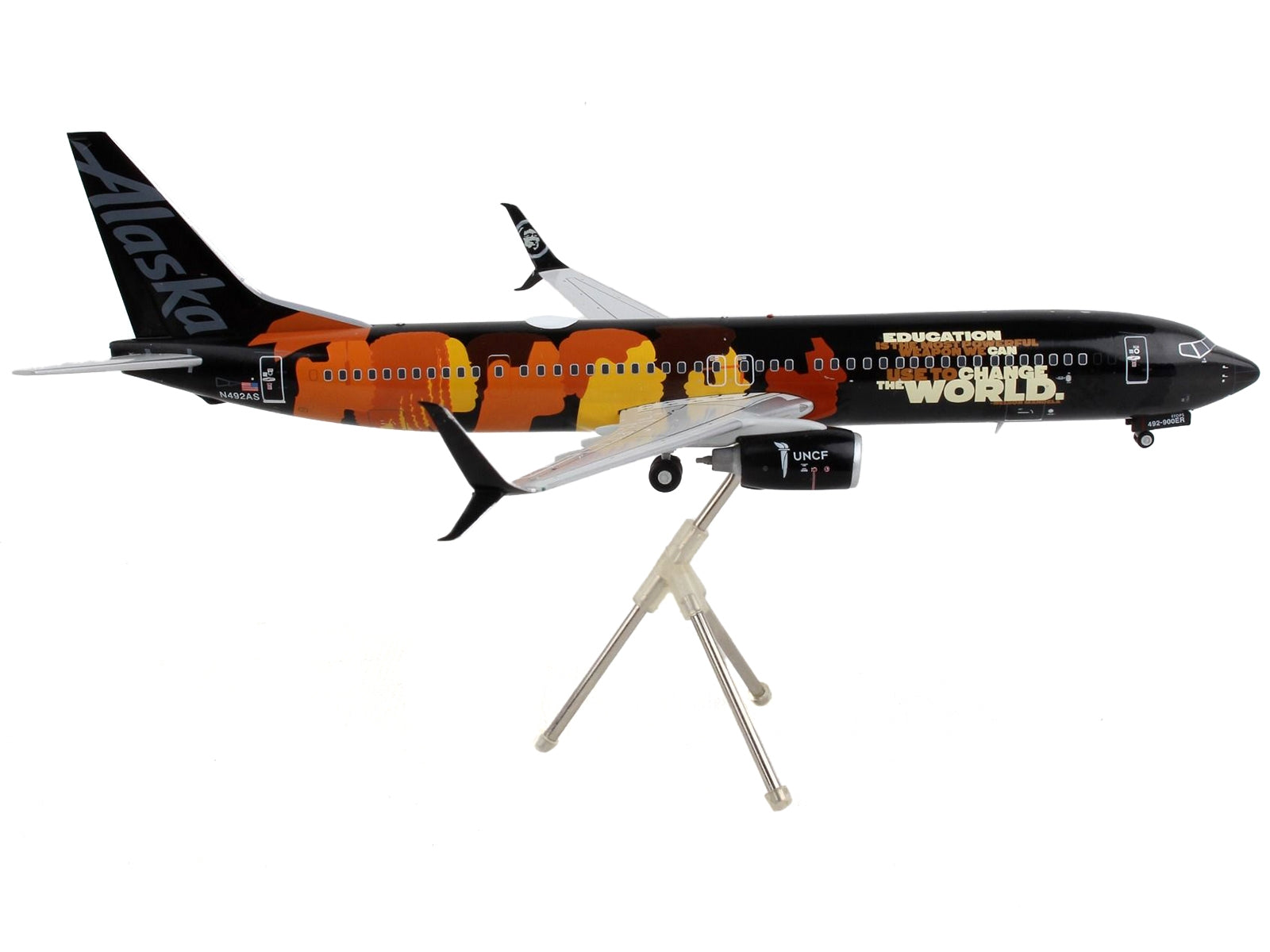Boeing 737-900ER Commercial Aircraft "Alaska Airlines - Our Commitment" Black with Graphics