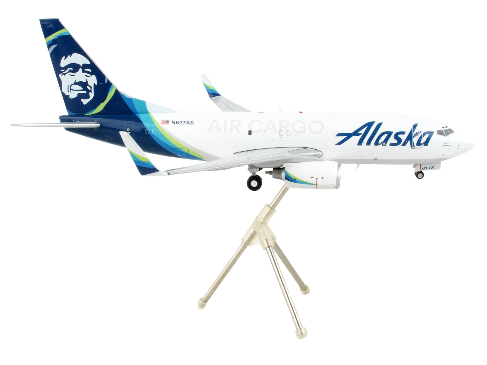 Boeing 737-700BDSF Commercial Aircraft "Alaska Air Cargo" White with Blue Tail "Gemini 200" Series 1/200 Diecast Model Airplane by GeminiJets